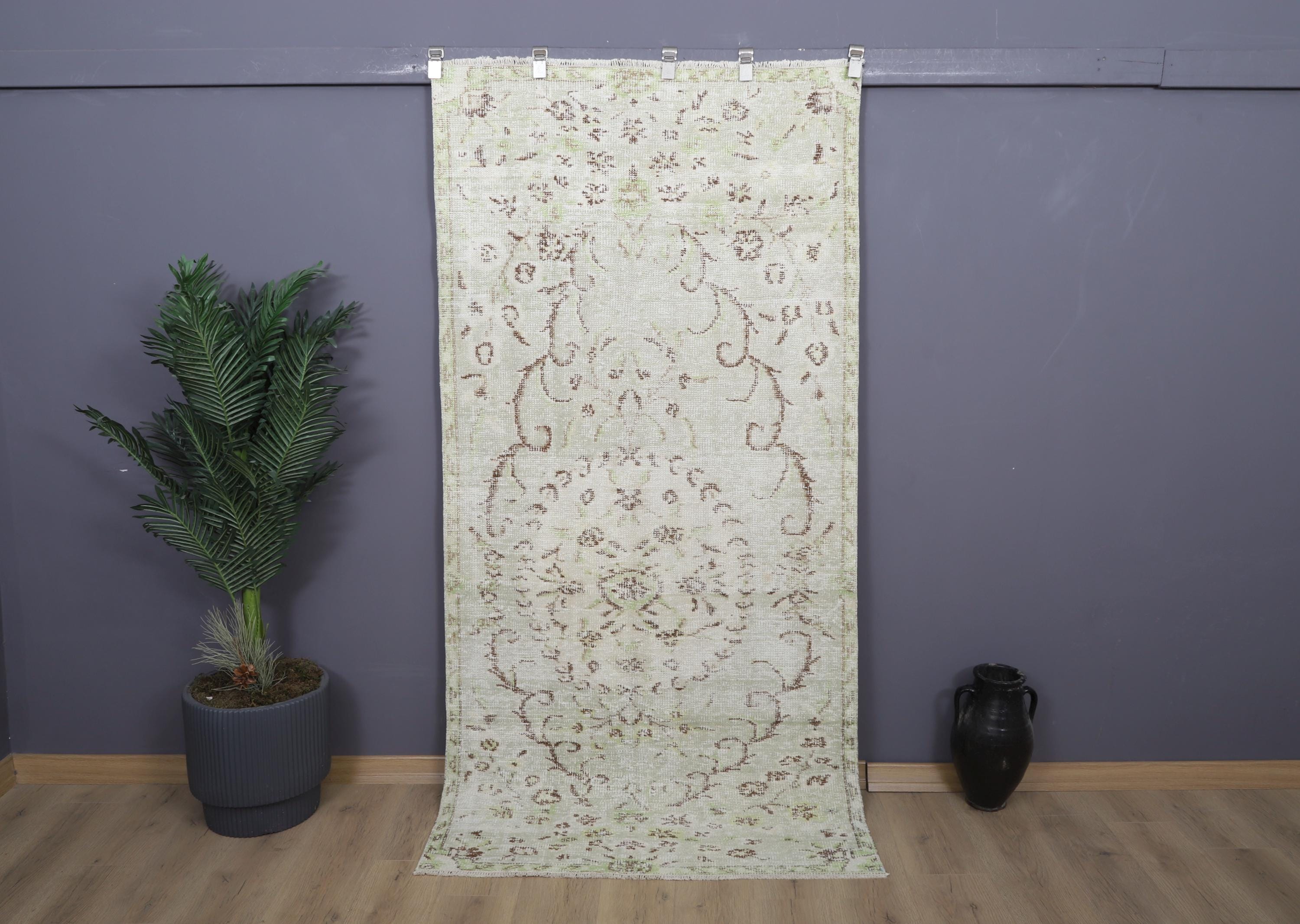 4x7 Vintage Turkish Oushak Rug: Wool & Cotton Anatolian Rug - Etsy