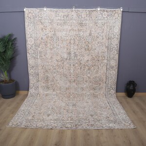 7x10 Vintage Rug, 7x10, Oversize Rug, 7x10 Oushak Rug, Turkish Rug,7x10 Wool Rug,Turkish Vintage Rug,Vintage Turkish Rug,Anatolian Rug,27960