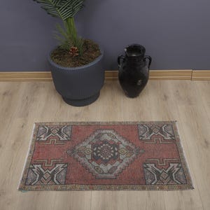 2 x 3 tapis Oushak, mini tapis 2 x 3 , tapis petite taille, mini tapis turc, paillasson, tapis vintage 2 x 3 , tapis turc, tapis anatolien, tapis naturel, 23198