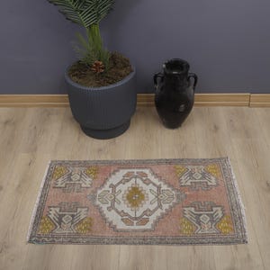 2x3 Oushak Rug, 2x3 Mini Rug, Small Size Rug, Turkish Mini Rug, Door Mat Rug, 2x3 Vintage Rug, Turkish Rug, Anatolian Rug, Natural Rug,24914