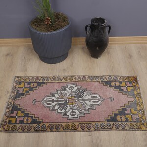 2x4 Anatolian Rug, Vintage Mini Rug,Old Wool Rug, Door Mat Rug, Turkish Mini Rug, Oushak Door Mat, 2x4 Door Mat, Mini Rug, Turkish Rug,22861