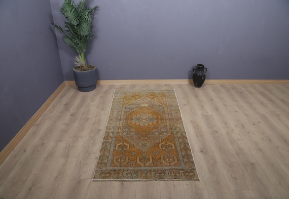 Anatolian Rug, Turkish Vintage Rug, Natural Rug 3x6, Muted Colors