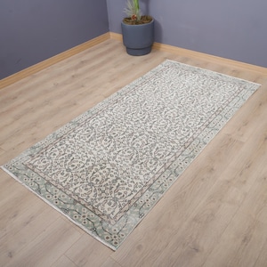 Anatolian Rug, 3x7 Rug, Turkish Rug, Vintage Rug, Muted Rug, Area Rug, Bohemian Rug, Oushak Rug, Wool Vintage Rug, Pastel Turkish Rug,25861