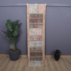 2x8 Vintage Runner, 2x8 Runner Rug, Anatolian Runner, Natural Runner 2x8, Unique Runner Rug, Turkish Runner Rug, 2x8 Oushak Runner,27868