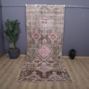 Turkish Runner Rug, 5x11, Oushak Runner Rug, Vintage Rug,Runner Rug,Oushak Runner,Natural Runner,Turkish Rug,Oushak Rug,Vintage Runner,27941