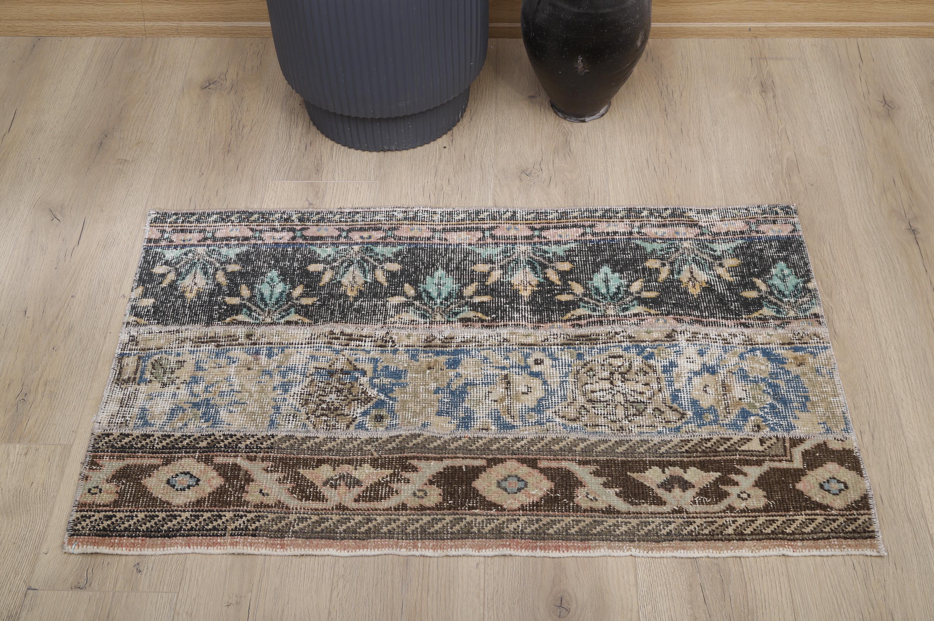 Vintage Turkish Oushak Mini Rug: 2x4 Cotton Wool Door Mat - Etsy
