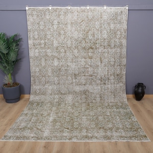 7x11, Turkish Oversize Rug, Muted Colors Rug, 7x11 Turkish Rug, Oushak Rug,Vintage Rug, Anatolian Rug, Faded Rug,Wool Rug,Handmade Rug,26618