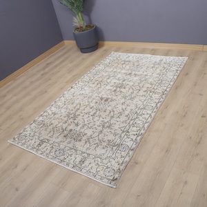 4x7 Turkish Rug, Vintage Rug, Antique Rug, Natural Rug, Home Decor Rug, Wool Rug, Handmade Rug, Oushak Rug,Bohemian Rug,Anatolian Rug,29213