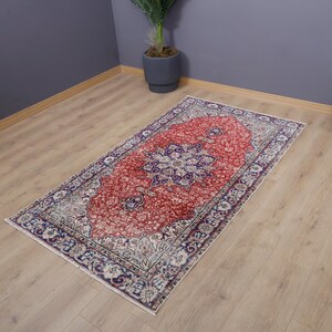 Turkish Rug 4x7,Vintage Rug 4x7,4x7 Rug,Anatolian Rug,Soft Rug,Vintage Turkish Rug,Oushak Rug,4x7 Handmade Rug,Turkish Vintage Rug,26169