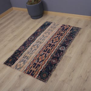Vintage Turkish Oushak Rug 3x4: Neutral Anatolian Decor