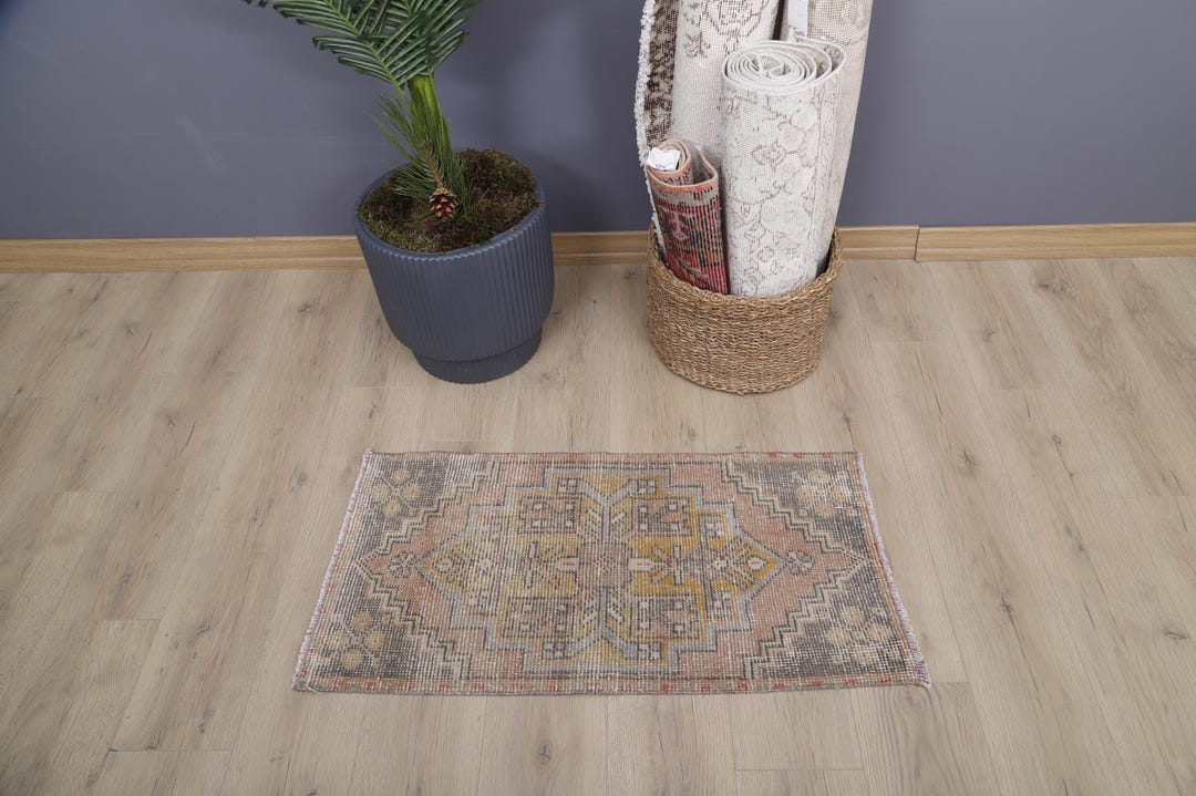 No.62 ヴィンテージラグ　SS　トルコ　マット turkish rug ミニ No.62 ヴィンテージラグ SS トルコ-Turco もの狂わしい ターキッシュ