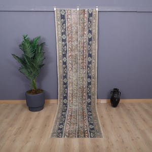3x10 Runner Rug, Turkish Runner Rug,Vintage Runner Rug,Oushak Runner Rug,Anatolian Runner,Natural Runner Rug,3x10 Hallway Rug,Wool Rug,22406