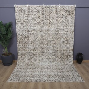 Oversized Oushak Turkish Rug 6x10 ft, Vintage Anatolian Wool Rug