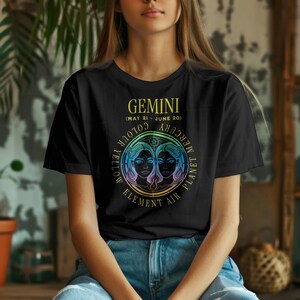 Gemini Zodiac Constellation Tee, Mystic Astrology Shirt, Horoscope Apparel, Astrology Cotton T-Shirt, Gift for Gemini Fans, Astrology