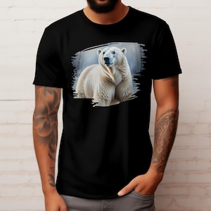 Polar Bear Graphic Tee: Arctic Wildlife, Unisex Cotton T-Shirt