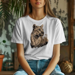Mountain Lion Tshirt, Cougar, Puma Tee, Outdoor Adventure Nature T-shirt