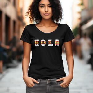 Hola Spanish Flag Tee: Spain Fiesta Party Shirt