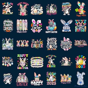30+ Glad påsk-designer png, Glad påsk 2025-paket png, Kanin påsk 2025 png, Glad påsk 2025 png, Conquette påskhare png