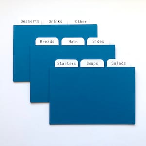 Island Breeze Recipe Card Dividers 4x6 or 3x5 - for Recipe Boxes/Cards