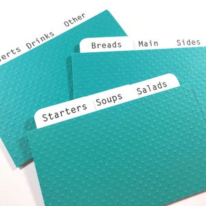 Tahitian Princess Embossed Recipe Card Dividers 4x6 or 3x5 - for Recipe Boxes/Cards