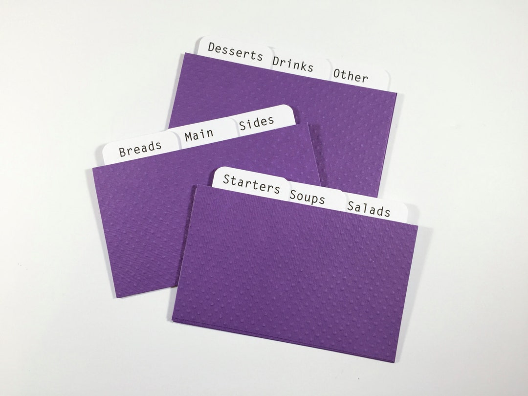 Mountain Berry Embossed Recipe Card Dividers 4x6 or 3x5 for Etsy