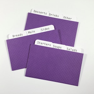 Mountain Berry Embossed Recipe Card Dividers 4x6 or 3x5 - for Recipe Boxes/Cards