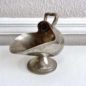 Vintage Sugar Scuttle Bowl Dish Silver Plated Japan Victorian Style