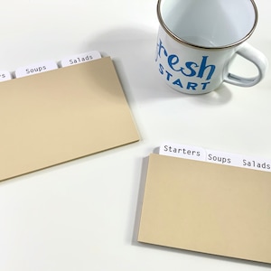 Divisores de tarjetas de recetas de avena 4x6 o 3x5 - para cajas de recetas / tarjetas