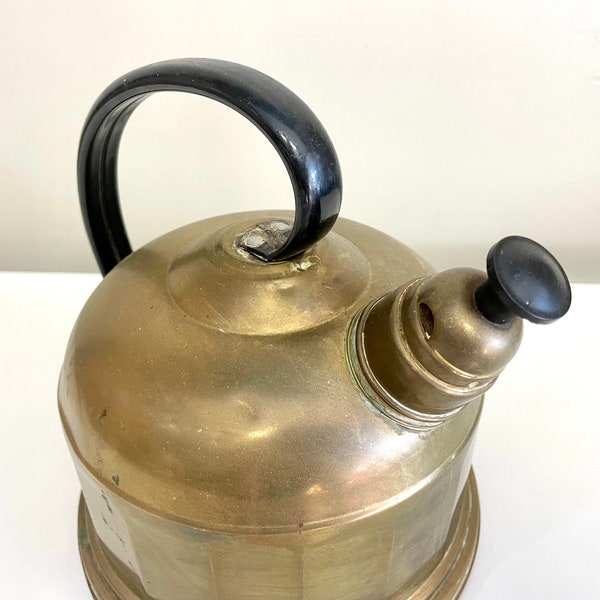 Vintage Thekla Rein Kupfer Copper Brass Tea Pot Kettle Germany Large - 7" diameter base