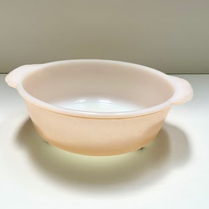 Vintage 1960s Original Fire King Peach Luster Round 2 Qt Casserole Dish