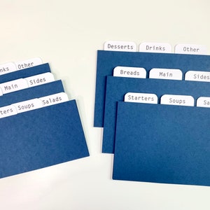 Enchanted Evening Recipe Card Dividers 4x6 or 3x5 - for Recipe Boxes/Cards