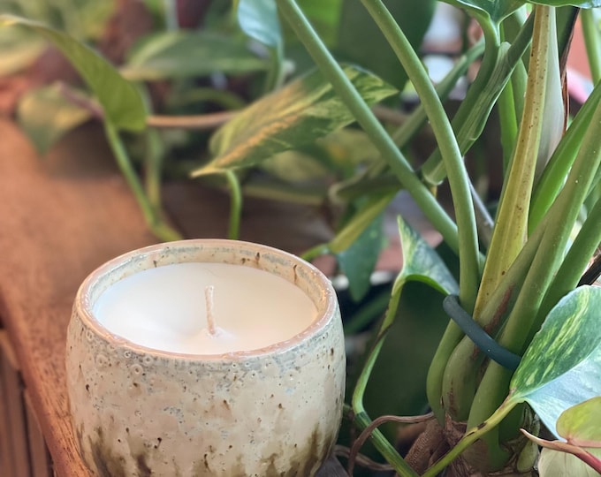Artisan ceramic natural speckle candle (seconds)