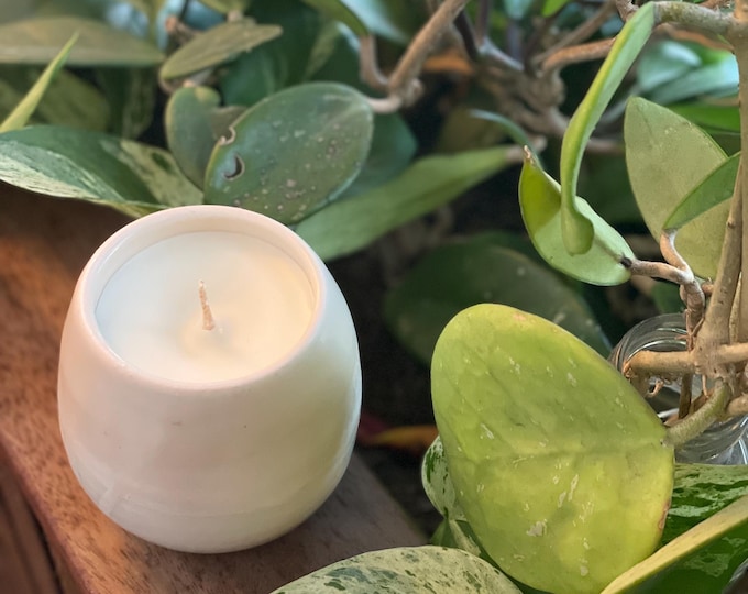 Artisan ceramic white candle