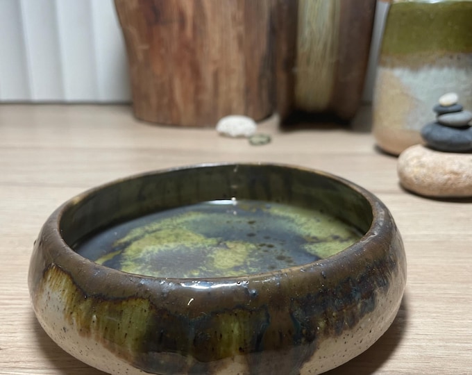 Artisan ceramic low bowl