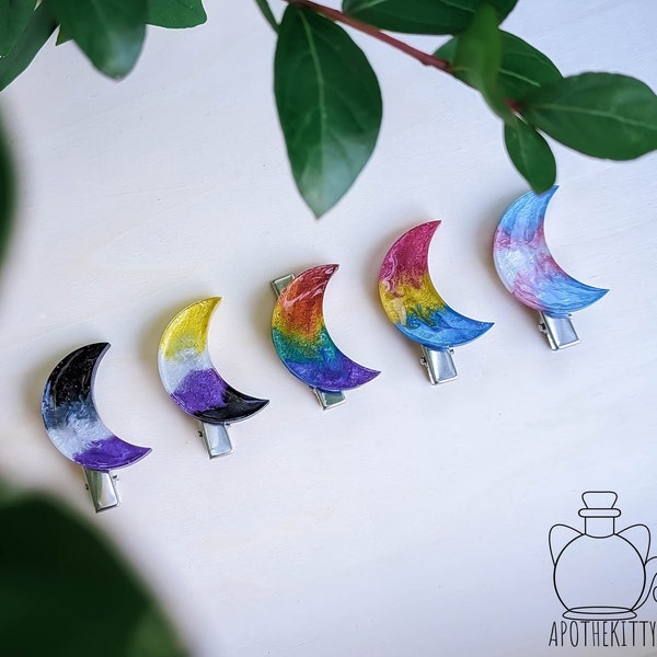 Not A (Moon) Phase Hairclips / Pride Month / LGBTQIA+ / Clips