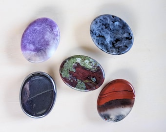 Natural Crystal Worry Stones, Pocket Crystals, Travel Worry Stone