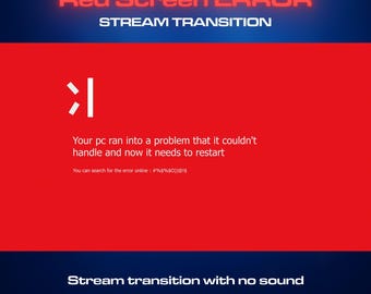 Red Screen Error Stream Transition | OBS Stinger | Animated Stream Transition | Twitch Streamlabs Scenes Stinger | Twitch Transition