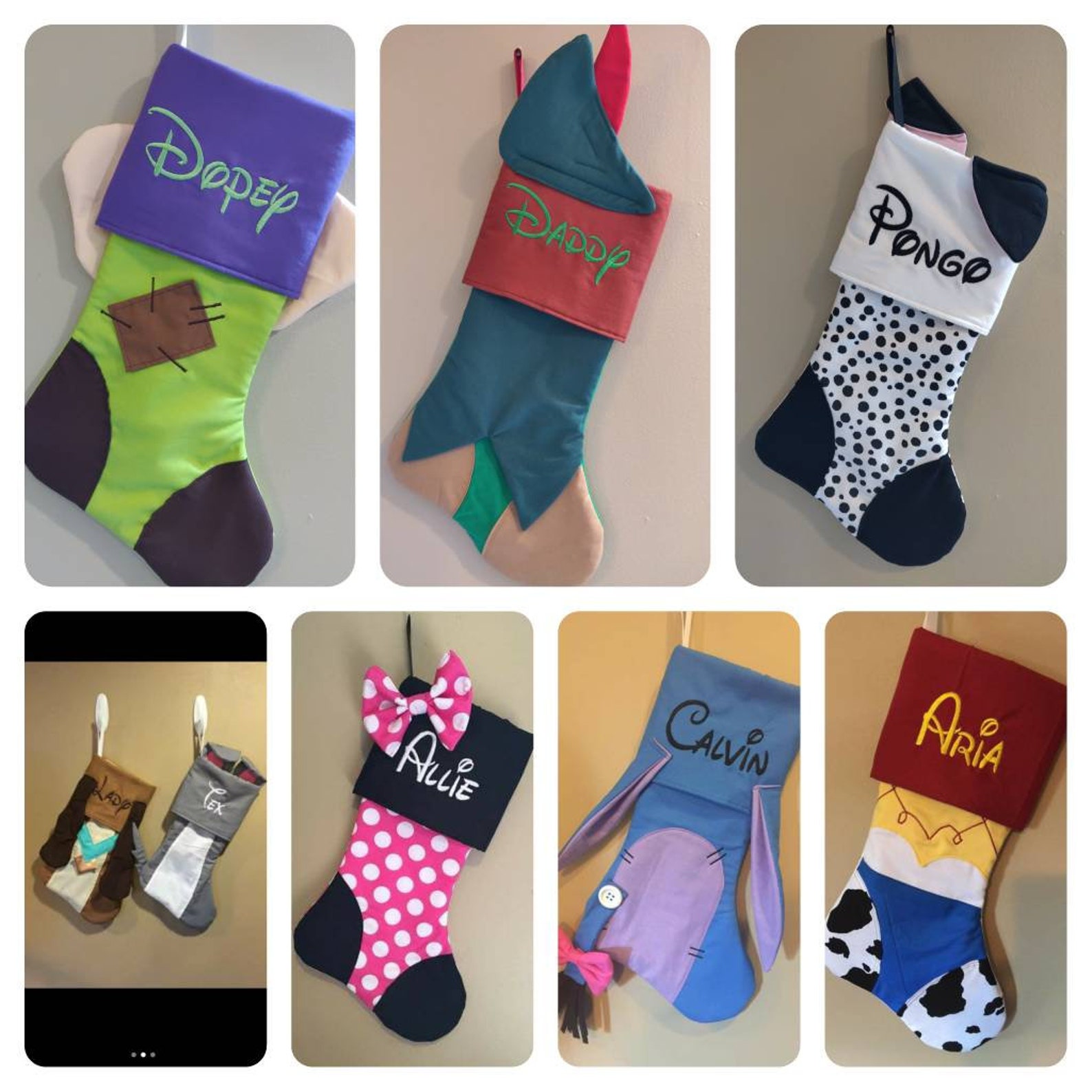 CHRISTMAS STOCKINGS Disney Character Inspired Stockings Etsy