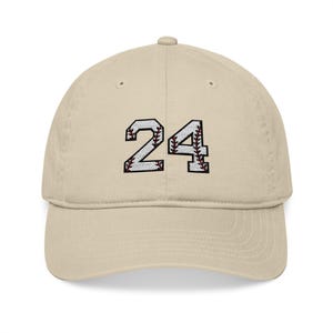Gorra de béisbol orgánica personalizada con número bordado para fanáticos del béisbol, regalo para el Día de la Madre para la abuela, linda gorra de béisbol