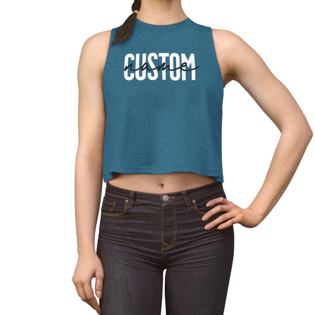 Custom Script Name Crop Top | Personalized Text Tank - Etsy
