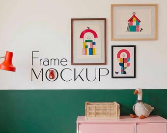 Kids Poster Mockup PSD PNG