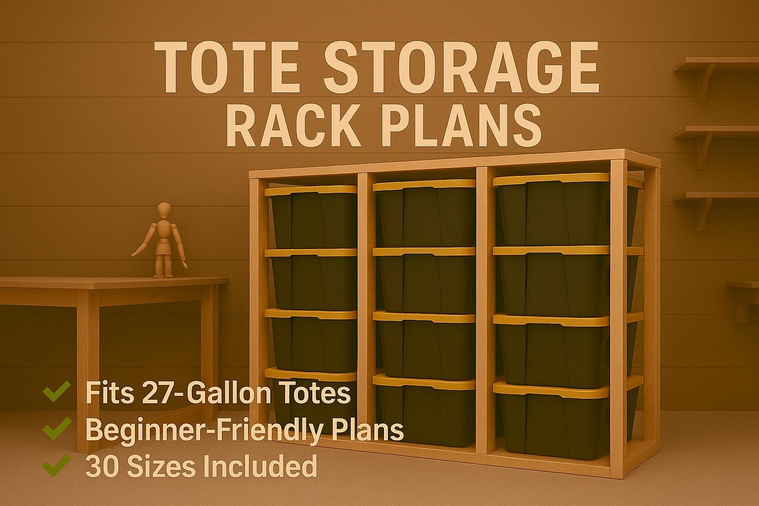 Sam's Tote Rack DIY Tote Rack 27 Gallon Plans - Garage Storage Shelf Organizer ...