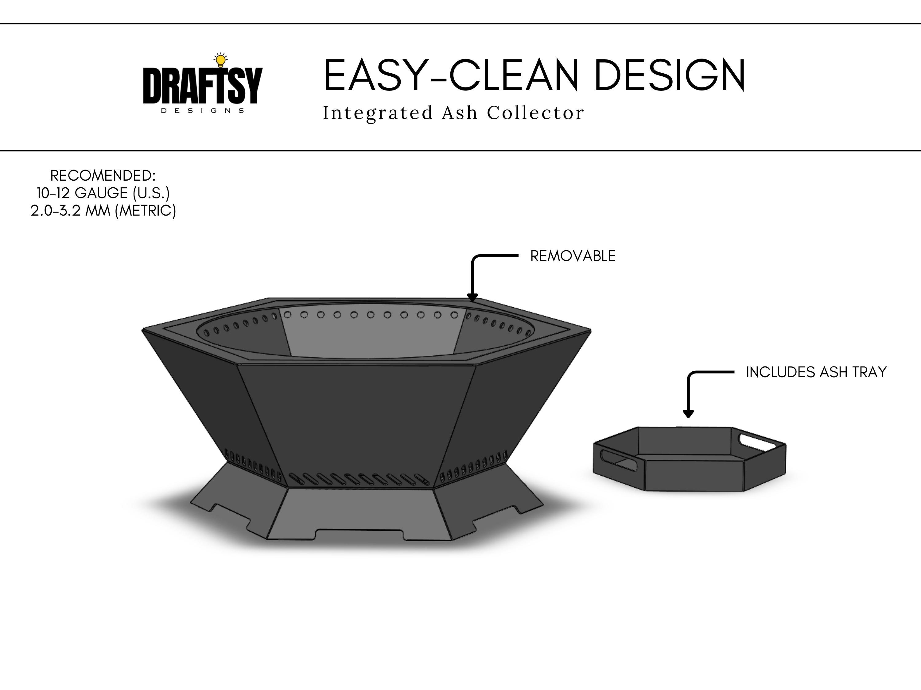 Smokeless Fire Pit DXF File | Octagon BBQ Grill With Ash Collector ...