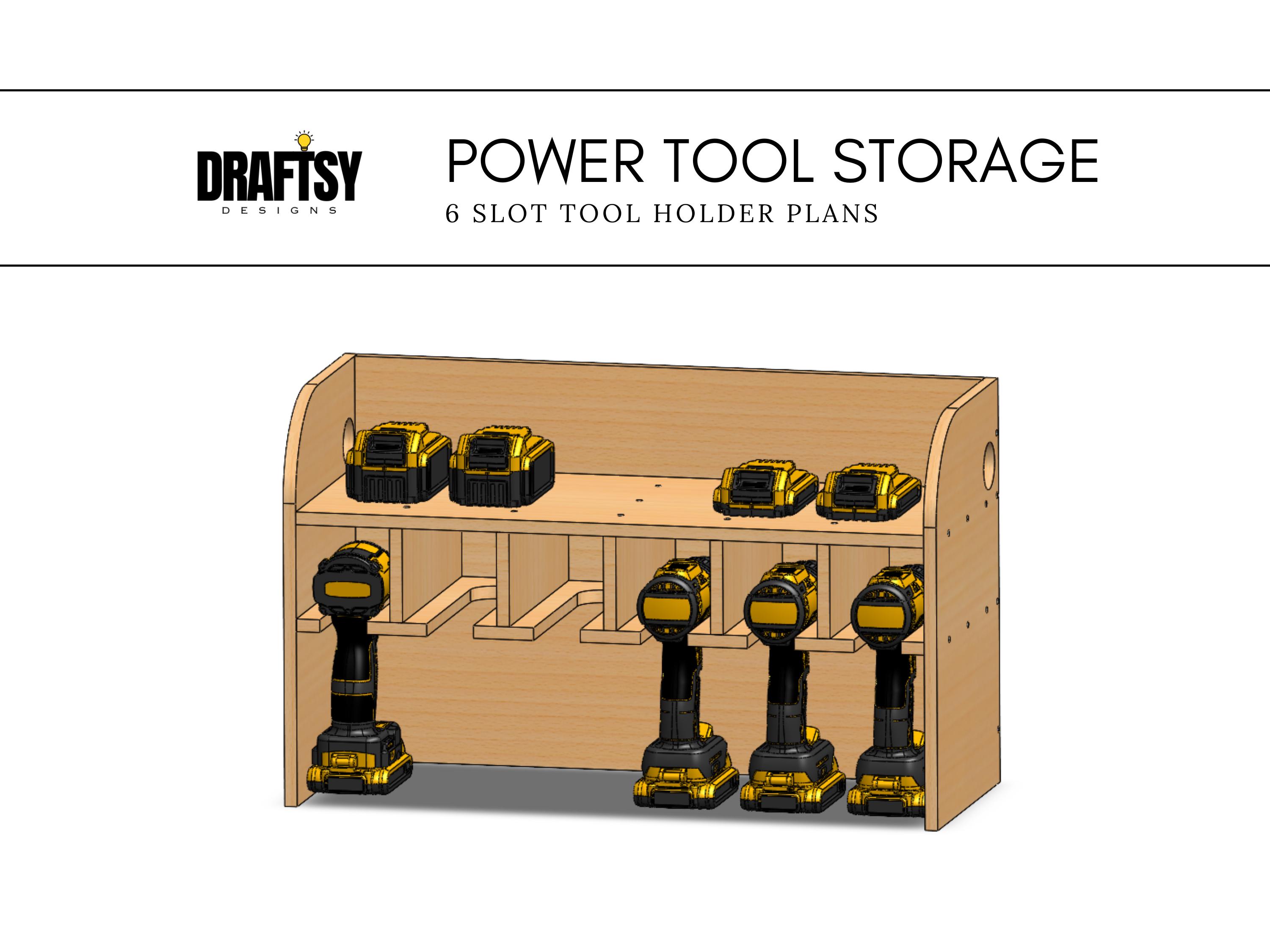 Slot Cordless Tool Organizer Plans Drill Holder, Reciprocating