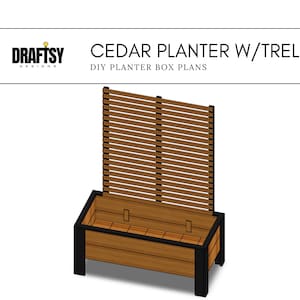 DIY Cedar Planter Box with Trellis PDF Plans – Vertical Garden Bed for Climbing Plants, Raised Cedar Flower, Vegetable Bed for Patio & Porch