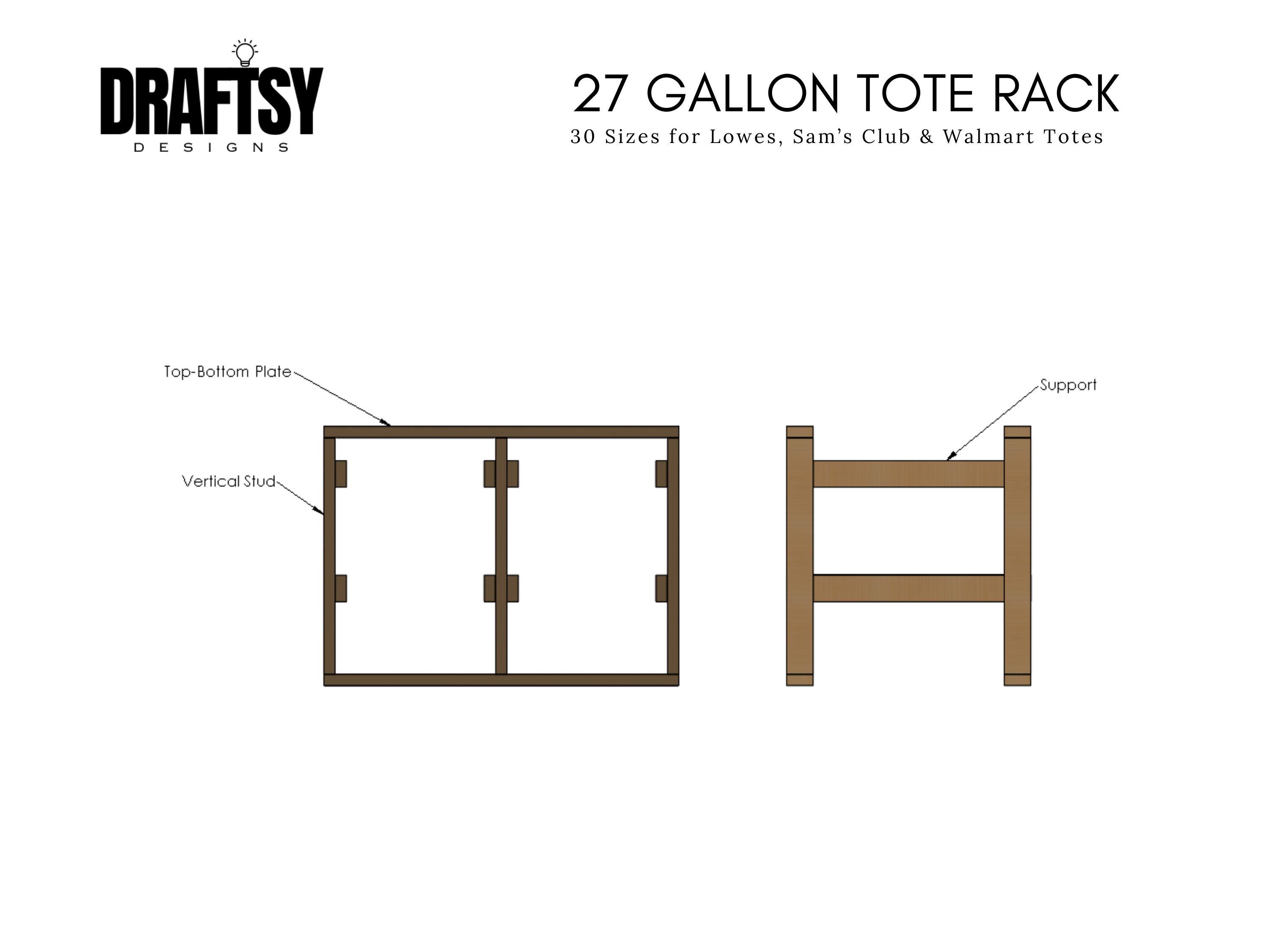 Sam's Tote Rack DIY Tote Rack 27 Gallon Plans - Garage Storage Shelf Organizer ...