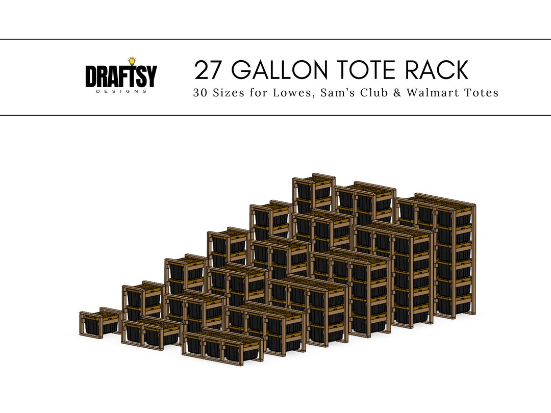 Sam's Tote Rack DIY 27 Gallon Tote Rack Plans - Garage Storage Shelf Organizer ...