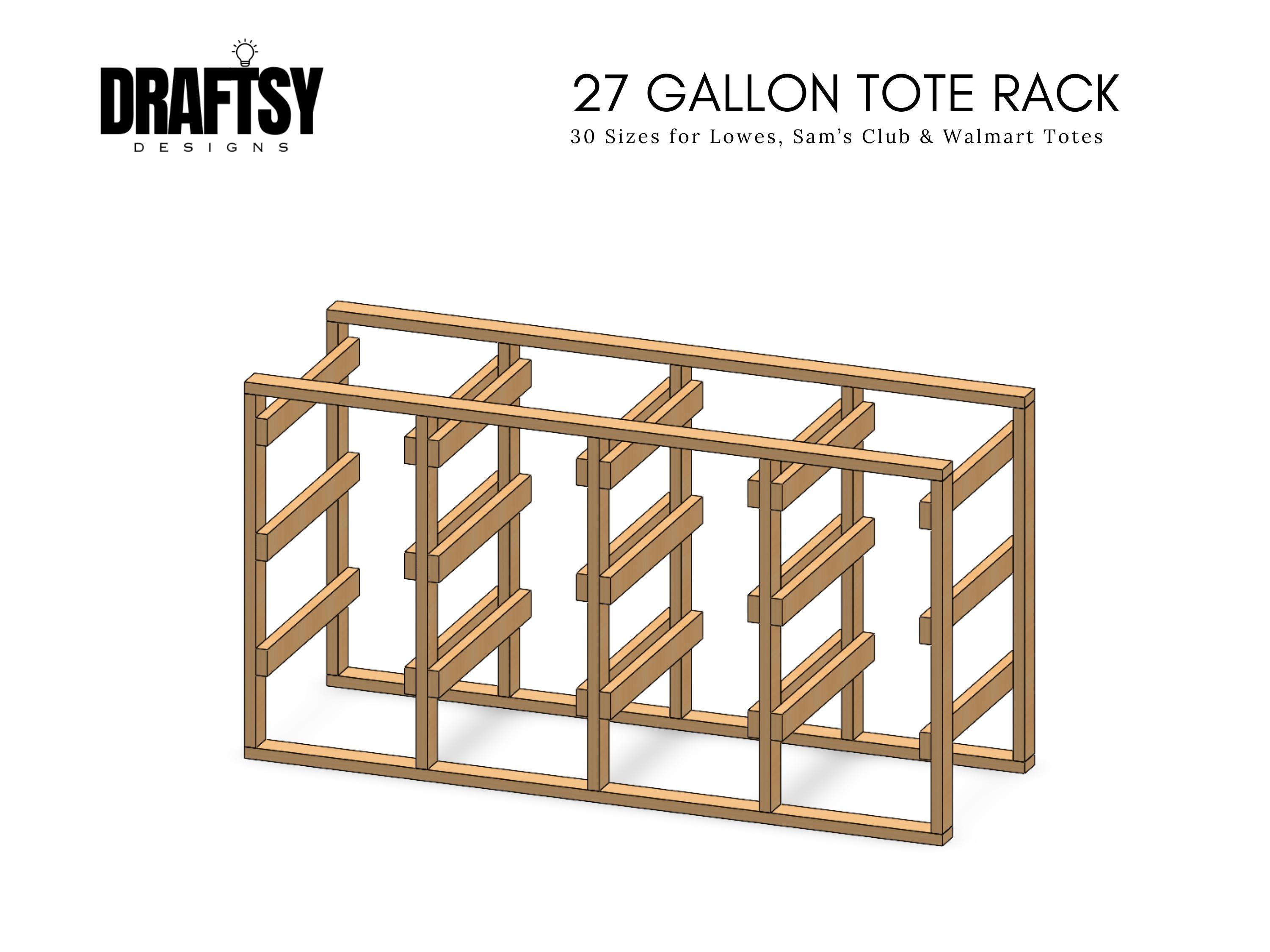 Sam's Tote Rack DIY 27 Gallon Tote Rack Plans - Garage Storage Shelf Organizer ...