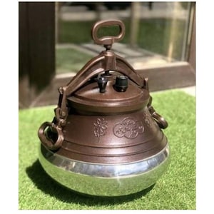 Afghan Kazan Pressure Cauldron – Pilaf Cooker, Cast Aluminum Pot, Campfire Kazan, Pressure Cooker for Outdoor & Home Cooking, Authentic Pot