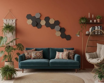 3D Wooden Wall Panels – Hexagon Honeycomb Decor for Modern Interiors